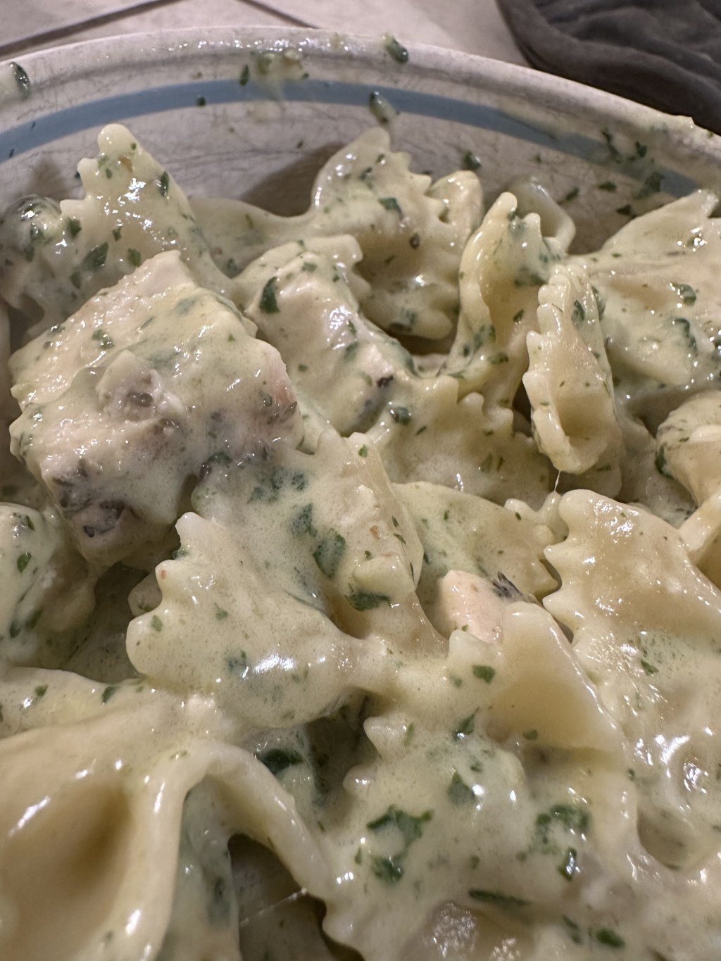 Chicken and Pasta with Basil Cream&nbsp;Sauce
